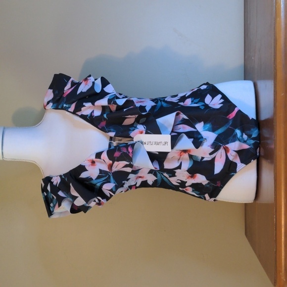 Sporlike Other - Sexy Deep V ONE PIECE Floral RUFFLE SWIM SUIT XL